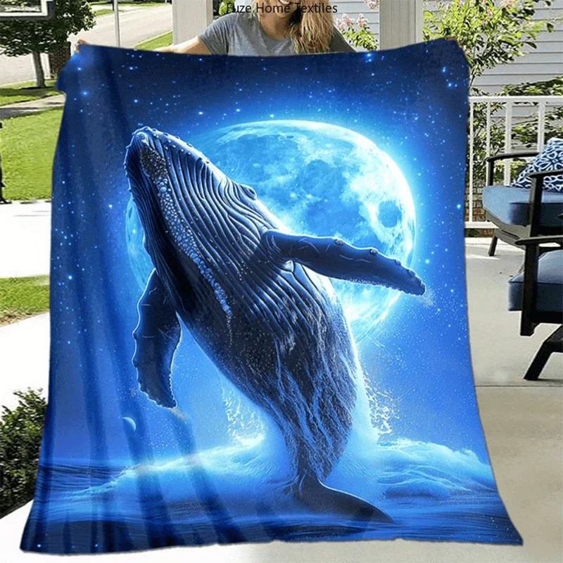 Epic Blue Dragon Lightning Attack Throw Blanket Cozy Plush Bedspread for Fantasy Lovers Gift