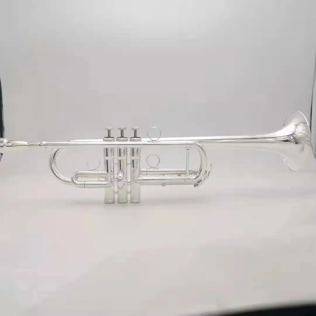 LT197S 99 Professional C Trumpet Silver Plated Music Instruments Profesional Trumpets C Tone Mouthpiece Accessories With Case