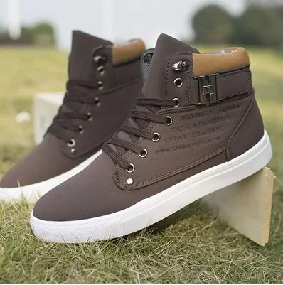 Men's Shoes Fashion Male Boots Men's Casual Sneaker High-Top Board Shoe Retro Lace Up Men's Shoes Zapatos Hombre 2024 New Korean