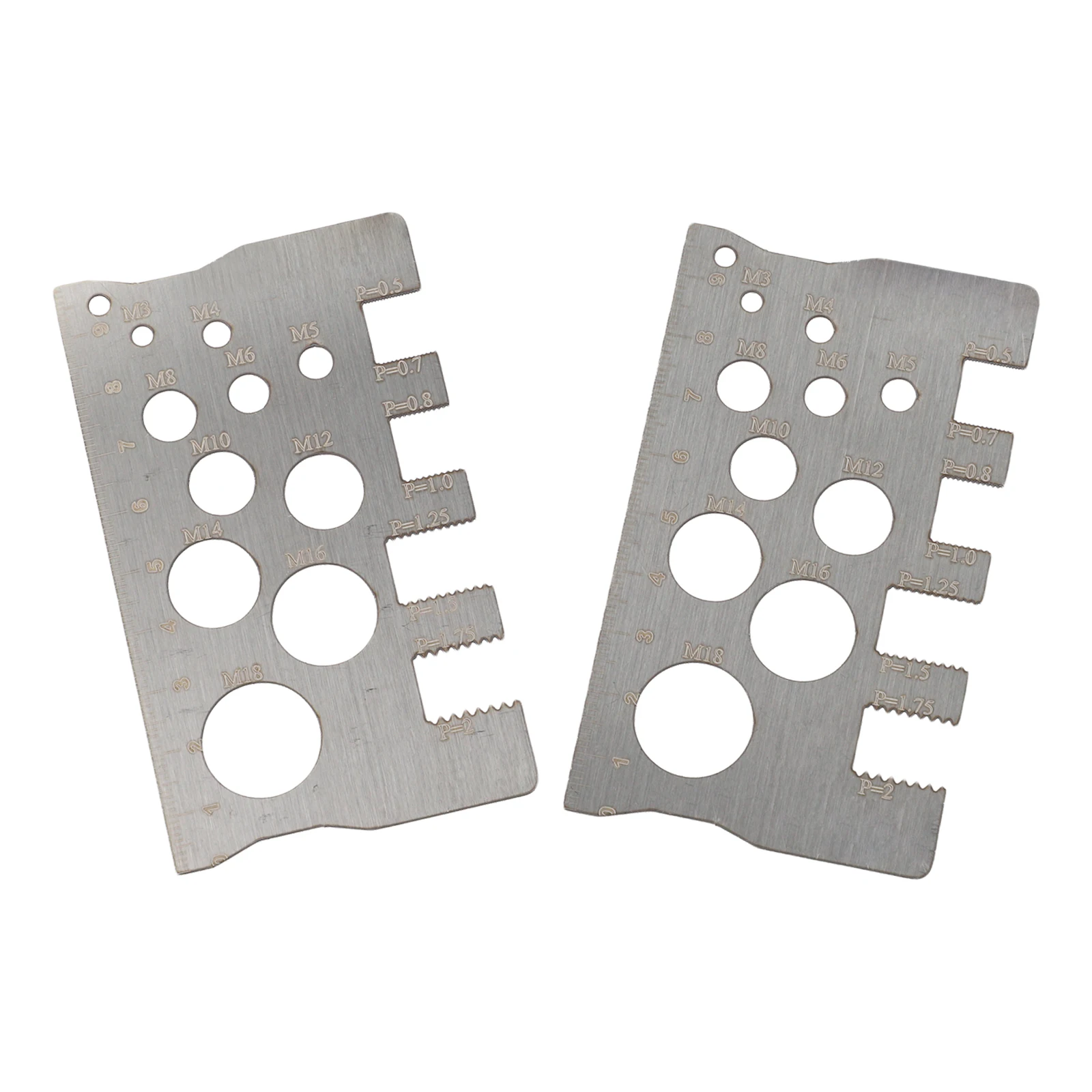 2pcs Stainless Steel Screw Thread Gauge Screws Measuring Tool Multifunctional Screw Pitch Gauges Thread Measurement Ruler