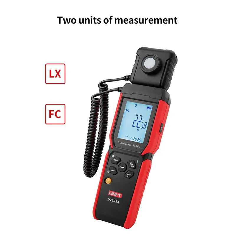 UNI-T Digit Light Meter UT382A 400000 Lx Photometer 999 Data storagelux meter Bluetooth illuminance Measuring Instrument