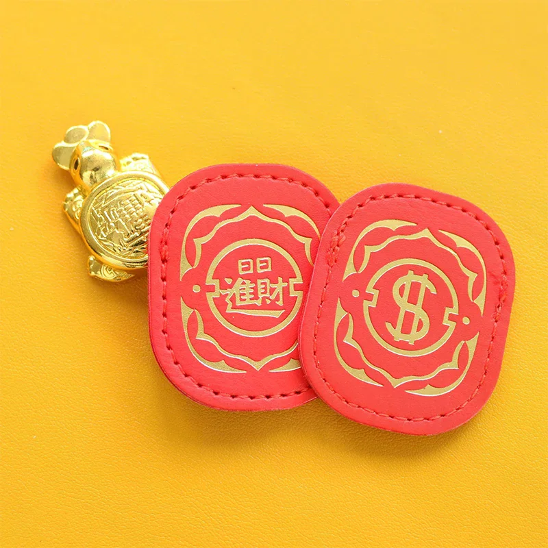 Fengshui Lucky Turtle Wallet Charm Money-biting Turtle Ornaments Decor With "Daily Wealth" For Longevity Financial Protection