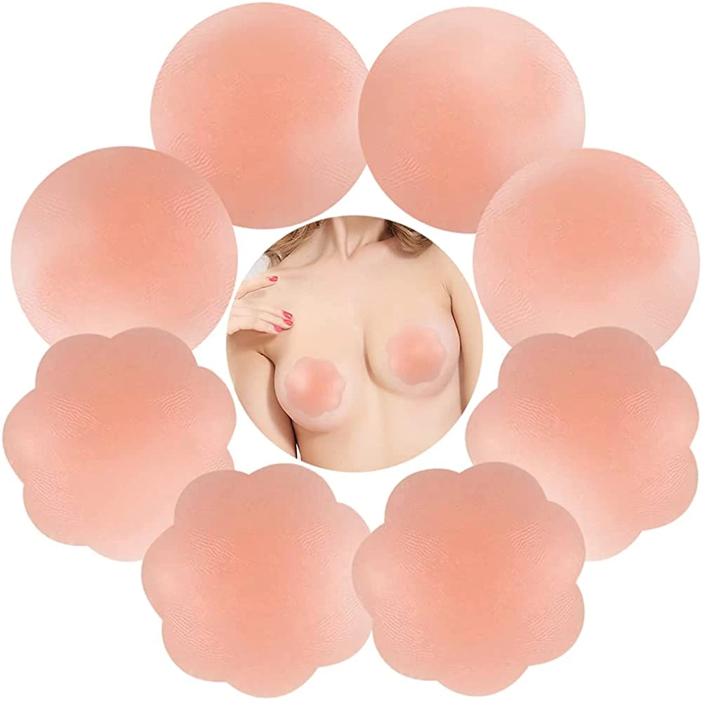 

1Pairs Reusable Silicone Petal Adhesive Nipple Cover Invisible Bra Pad Pasties New Self Adhesive Nipple Breast Pasties Cover