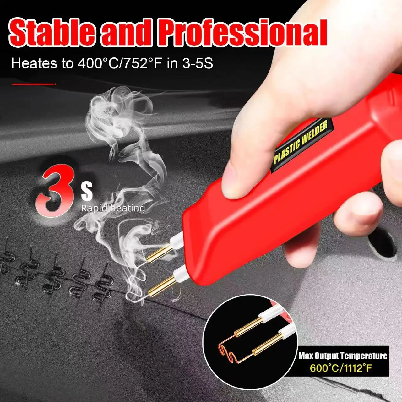 USB charging Cordless Plastic Welder Tool Kit,, Portable Convertible angle Hot Stapler, Car Bumper Repair Plastic Crack