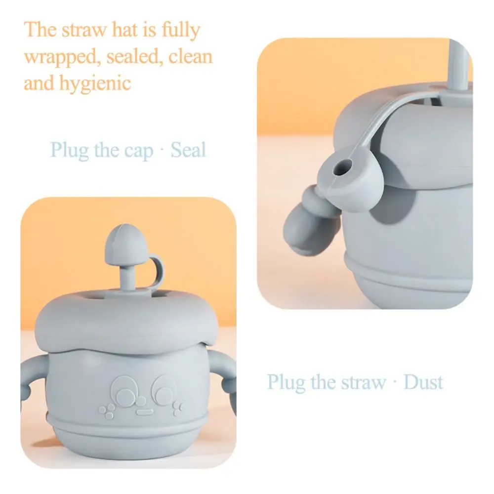

Creative Baby Training Cup Leakproof Soft Silicone Toddler Sippy Cups Double Handle with Lid Toddlers Straw Water Bottle