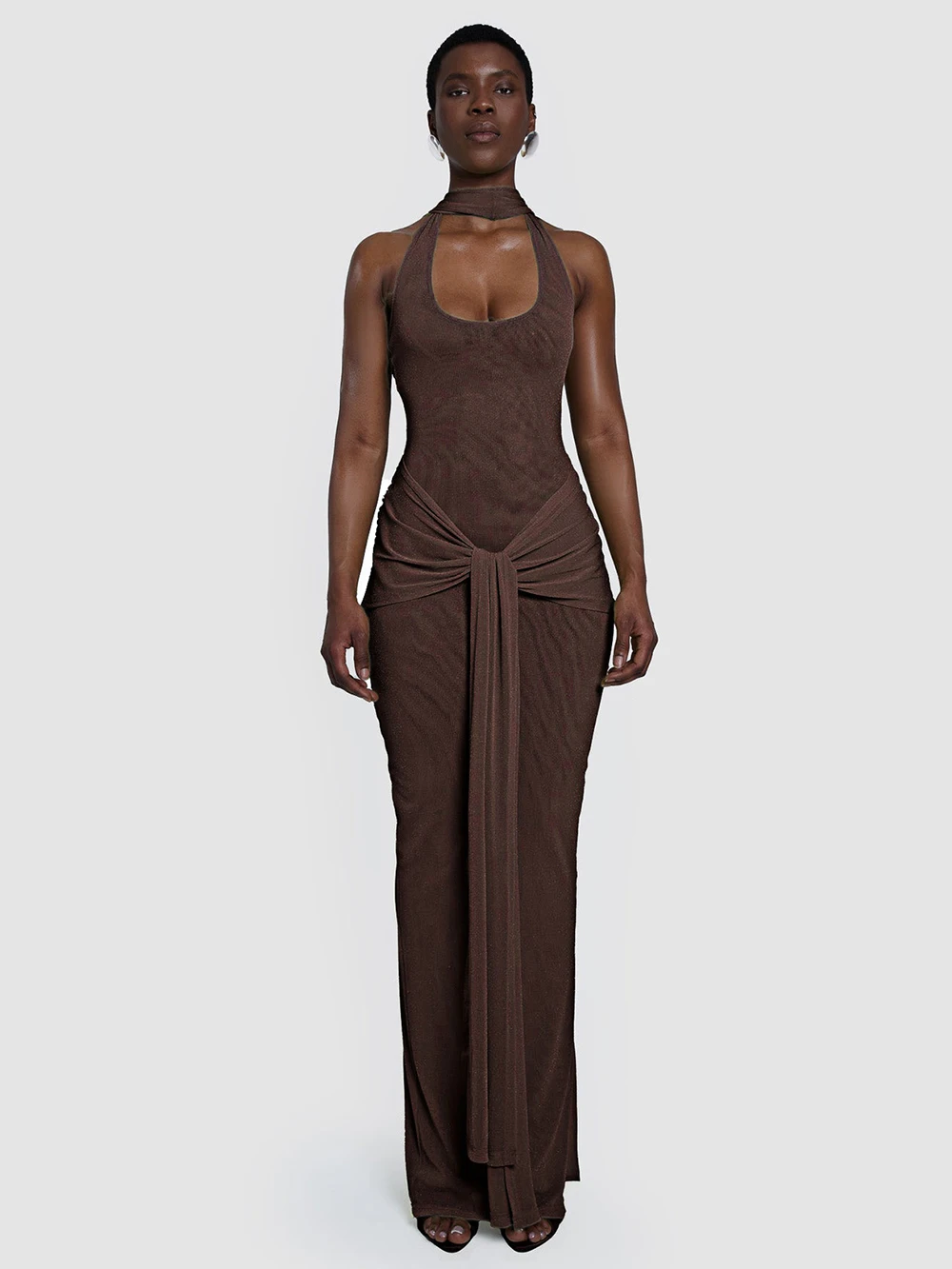 Modphy وشاح طوق حمالة فستان طويل ماكسي مثير للنساء موضة خارج الكتف عارية الذراعين Bodycon فساتين النادي أنيقة #3