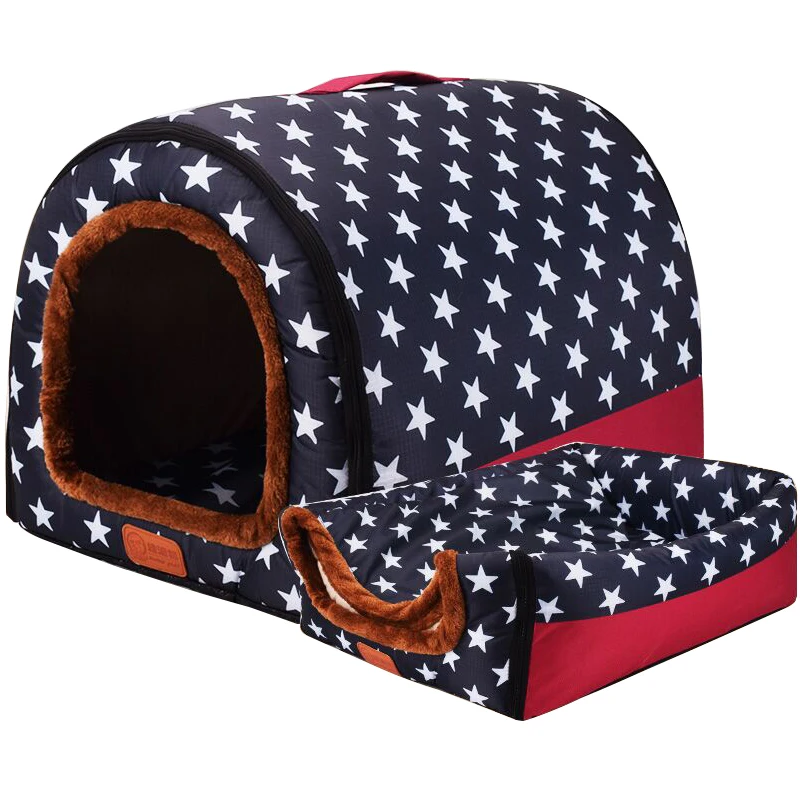 

Dogs Houses Kennels Foldable Comfortable Plush Kennel Pet Litter Deep Sleep PV Cat Litter Sleeping Bed для собак cama perro