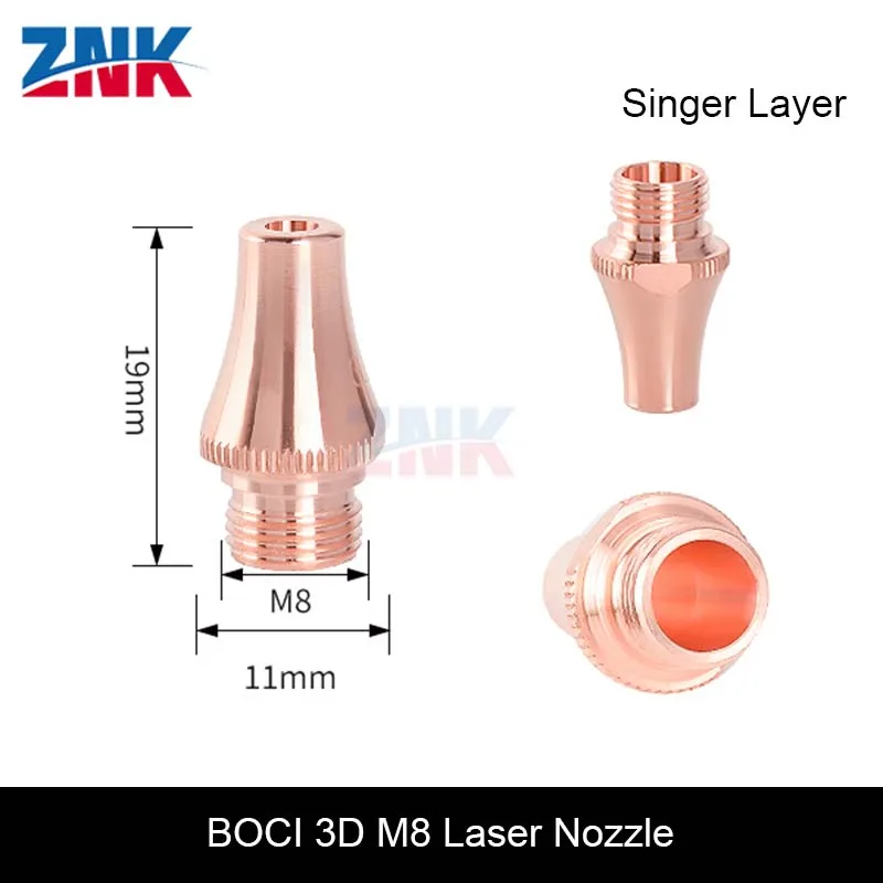 ZNK 10pcs Black Diamond Beveled 3D Laser Nozzle M8 High Power Pipe Cutting Machine Accessory for BOCI Fiber Cutting Head