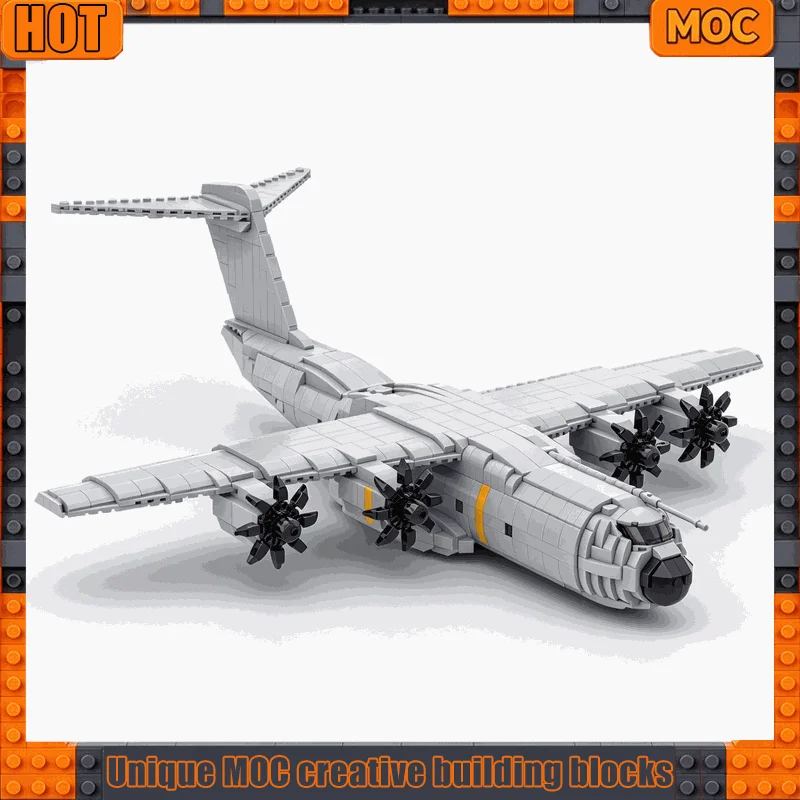 1828PCS Four Engine Propeller Transport Cargo Aircraft Model Building Blocks MOC Custom Puzzle DIY Assembly Toy Gift Home Decor