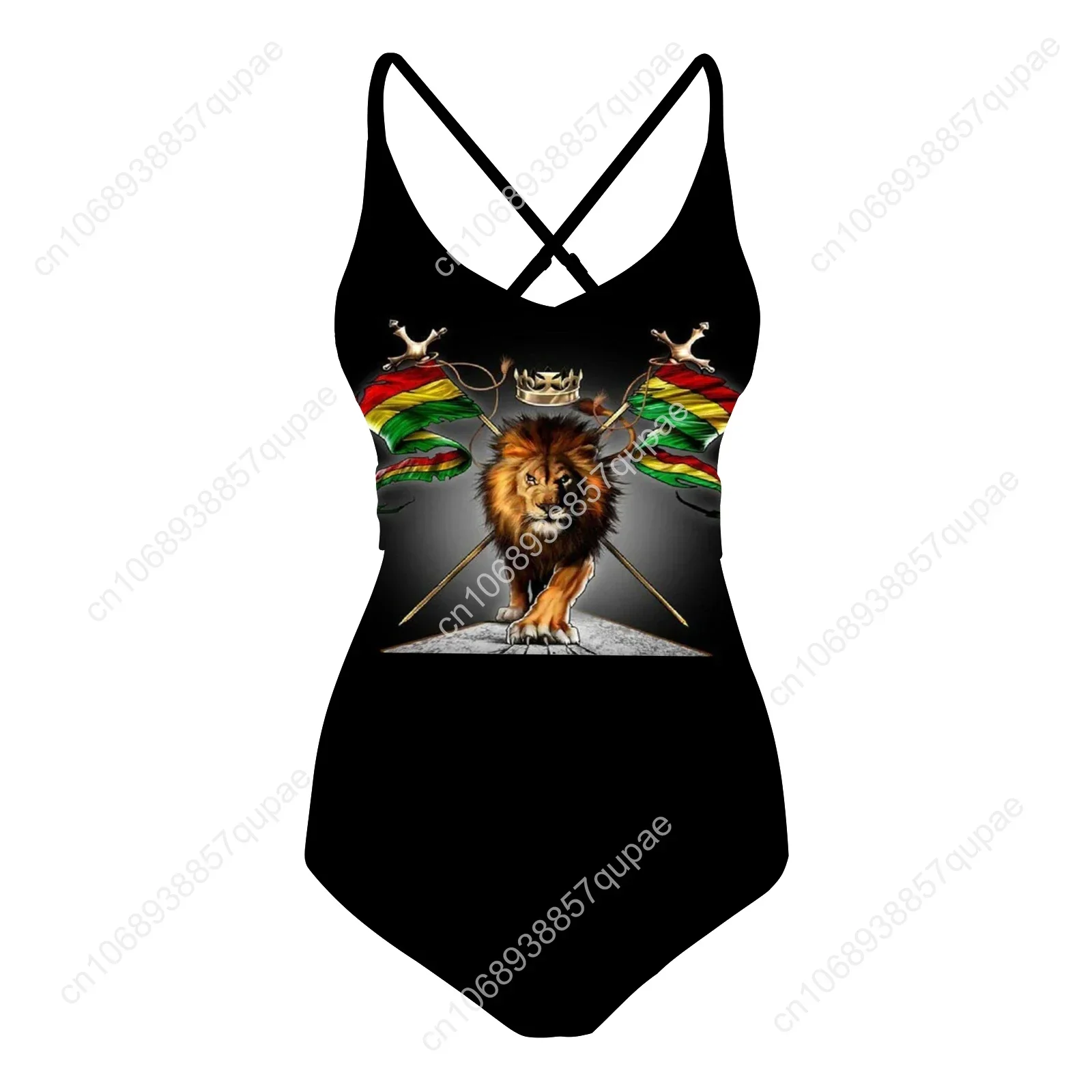 Reggae Rastafarian Rasta Lion Of Judah Swimsuit Womens Sling Swimsuits Sexy Swimwear Pool Beach Bikini Summer Bathing Suits