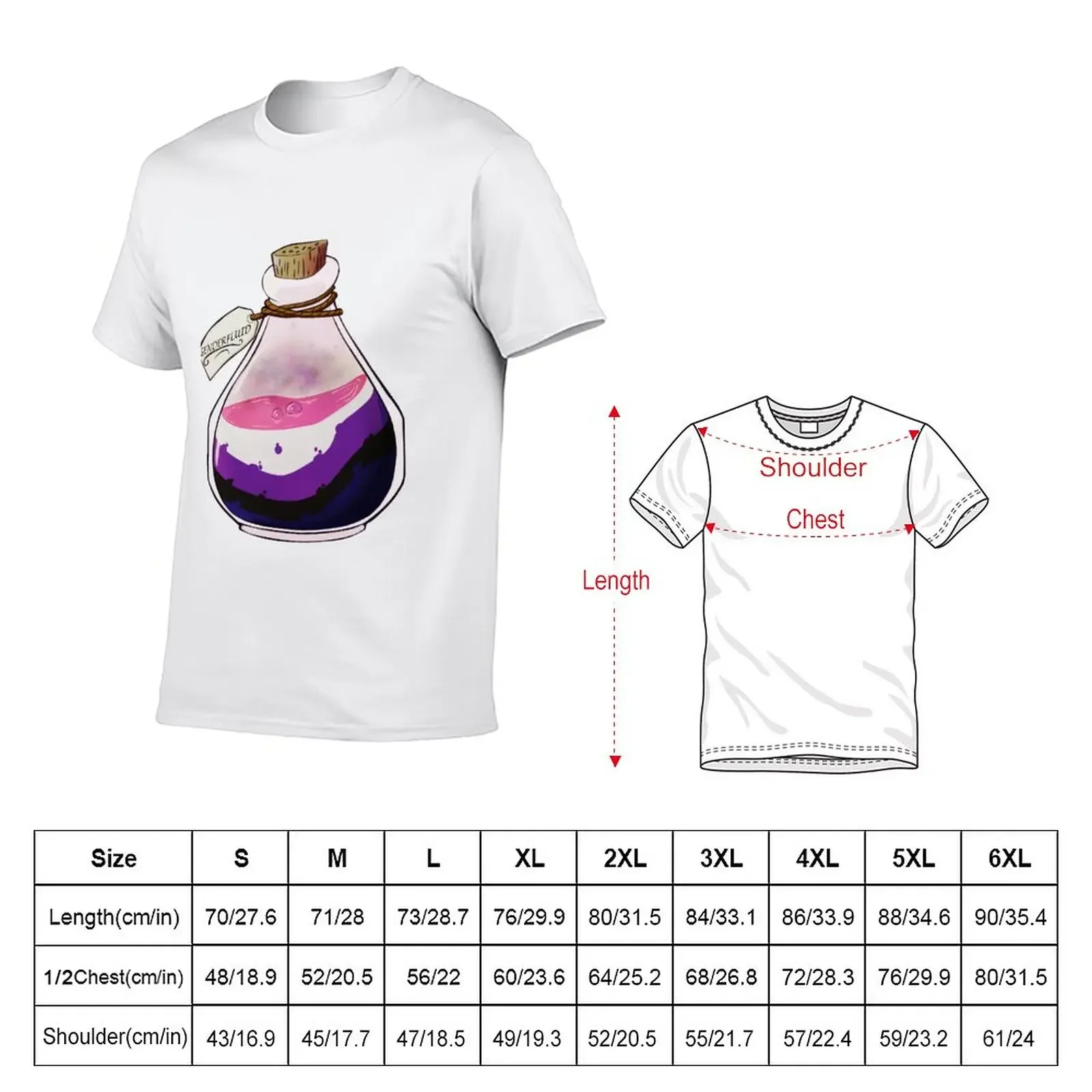 Genderfluid bottle T-Shirt customizeds graphics mens big and tall t shirts