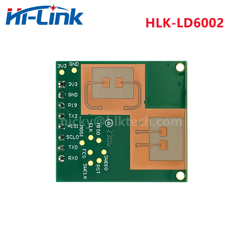 Hi-Link New 3.3V power supply 60Ghz Breath Heartbeat Detection Radar Module HLK-LD6002 Real-Time Human heart rate monitor