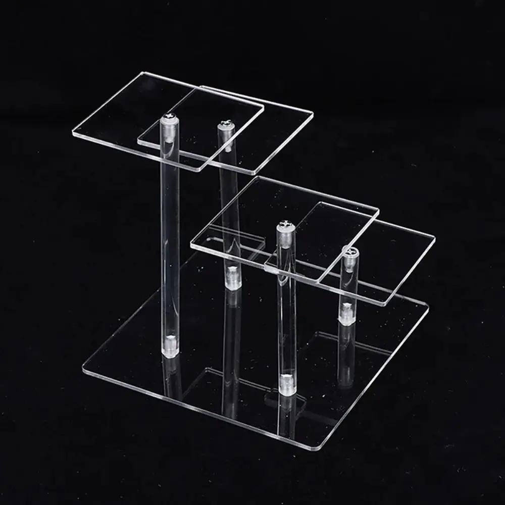 

Removable 4 Layers Display Stand Dust Proof Waterproof Square Transparent Jewelry Holder Portable Organizer Desktop Storage Rack