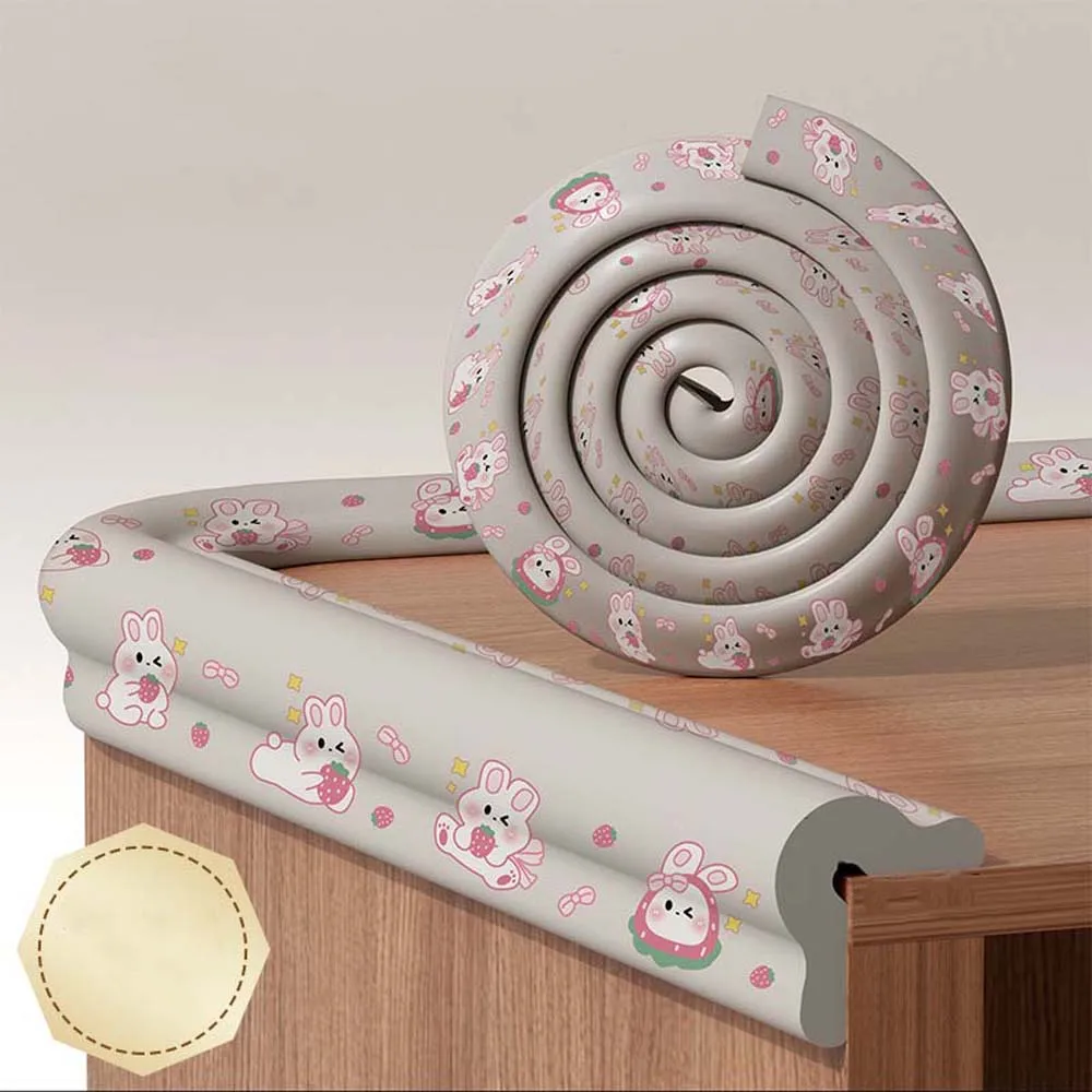

Мягкая детская полоса для предотвращения столкновений, двусторонняя лента, мультяшный NBR край, угол, бесследная, бежевая, защитный чехол для угла стола Gravida