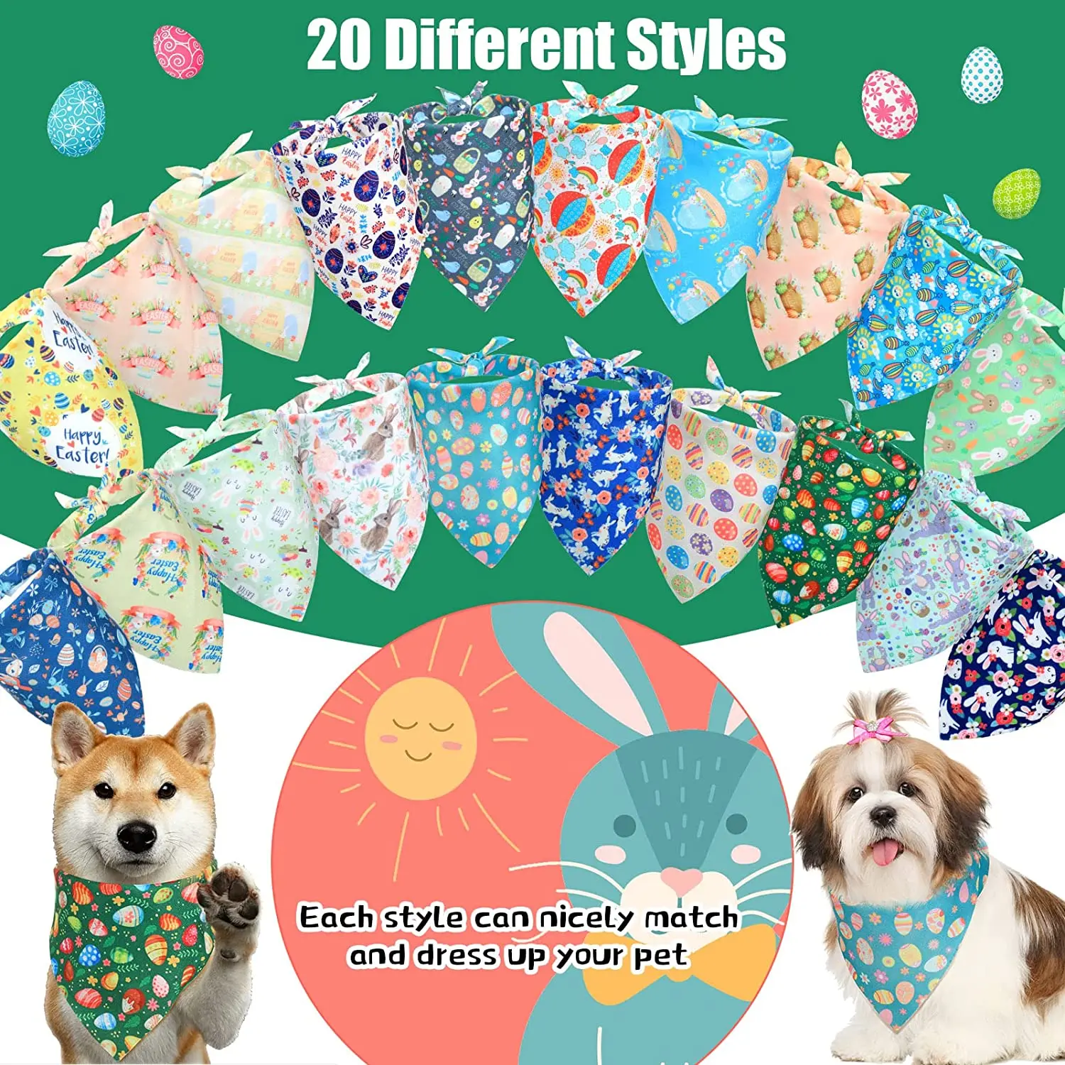 20er Packungen Weihnachts-Hunde-Bandana, dreieckige Schals für Hunde, Thanksgiving, Halloween, Hunde-Lätzchen, Bandanas für Hunde-Accessoires – Detail 12