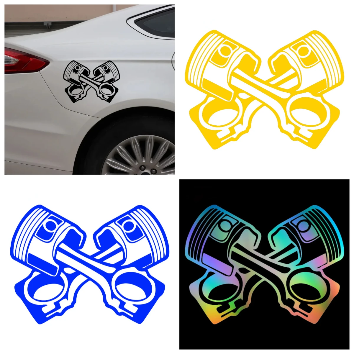 

Piston Motorcycle Sticker - Automotive Themed Decal for Car, Waterproof Accessory for Gearheads
