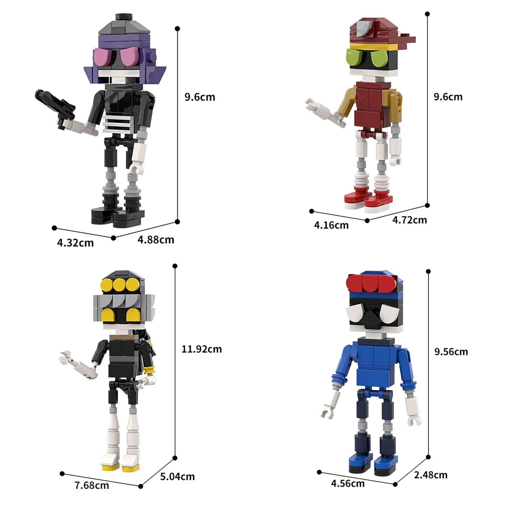 Hot 4 in 1 Murder Drones V Figure Killer Building Blocks Set Anime Characters Game Series Bricks Toys Kids Birthday Xmas Gifts