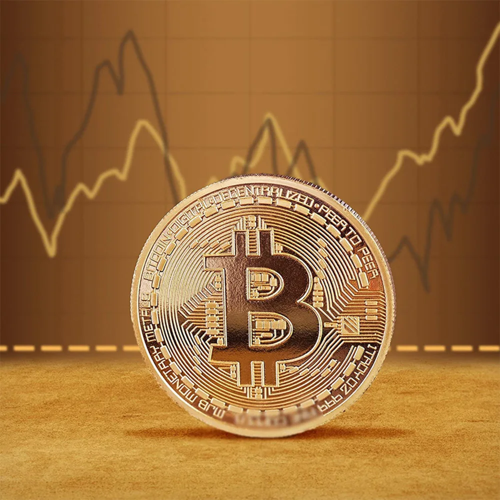 1 قطعة مطلية بالذهب والفضة بيتكوين مجموعة فنية قابلة للجمع هدية تذكارية مادية كاسيوس عملة معدنية تقليد عتيق