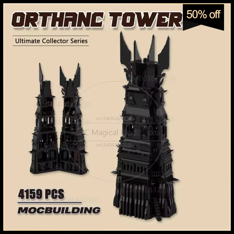UCS Orthanc Tower Moc Bausteine Spielset Film Szene Dunkles Modell DIY Montage Technologie Ziegel Display Spielzeug Weihnachten Geschenke