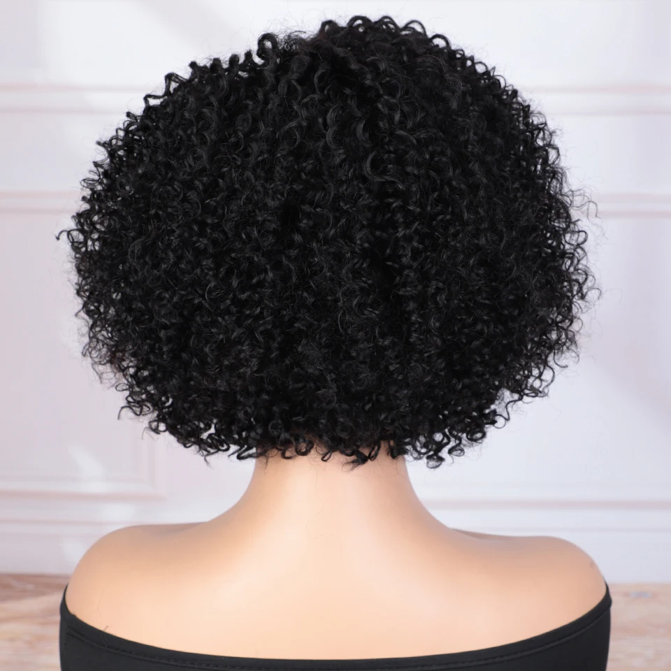 Lekker التخليص قصيرة عابث قطع غريب مجعد بوب C جزء الدانتيل الجبهة 100% خصلات الشعر المستعار الإنسان للنساء غلويليس شعر ريمي البرازيلي