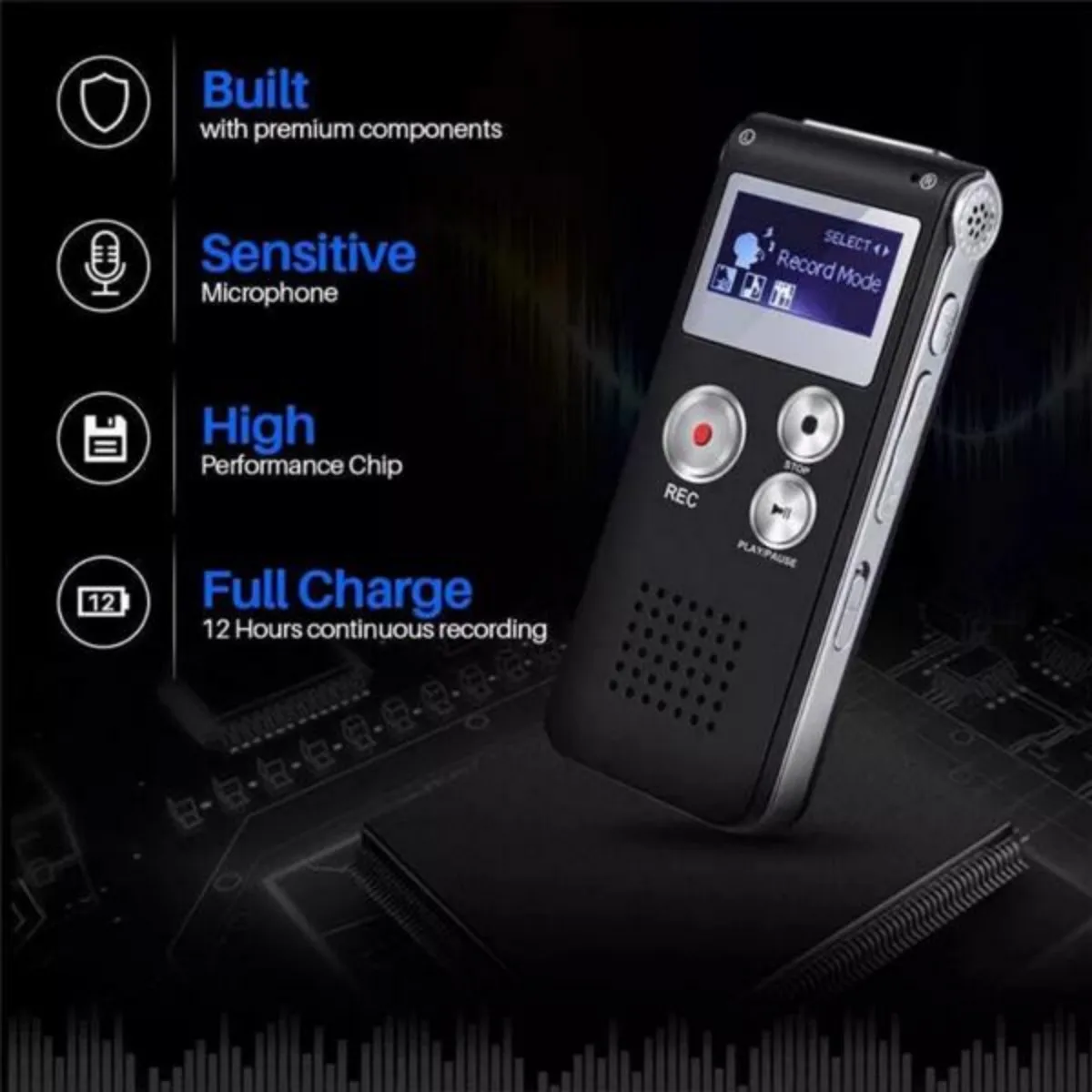 

Цифровой диктофон, MP3-плеер, 8 ГБ, мини-звуковой аудиорекордер, профессиональный мини-USB-флеш-накопитель, запись диктофона