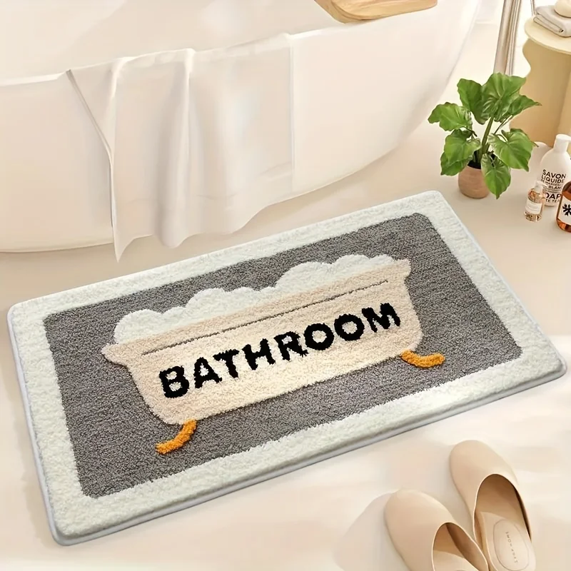Super Thick Cartoon Bathroom Floor Mat, Super Absorbent, Fast Drying, Anti Slip, Chair Floor Mat, Entrance Carpet