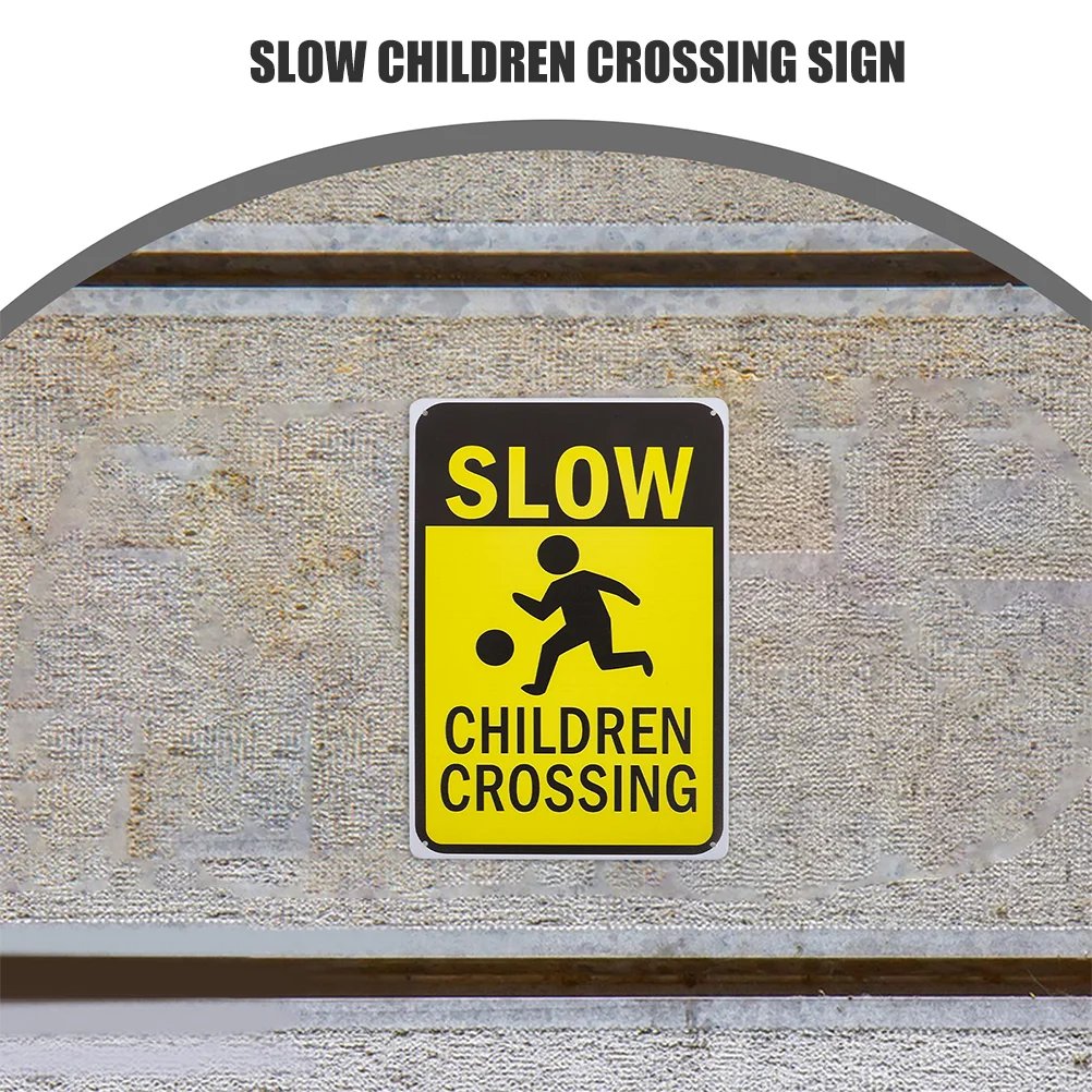 Знаки безопасности Drive Slow Children Crossing Road Traffic Открытый газон Украшения Игра