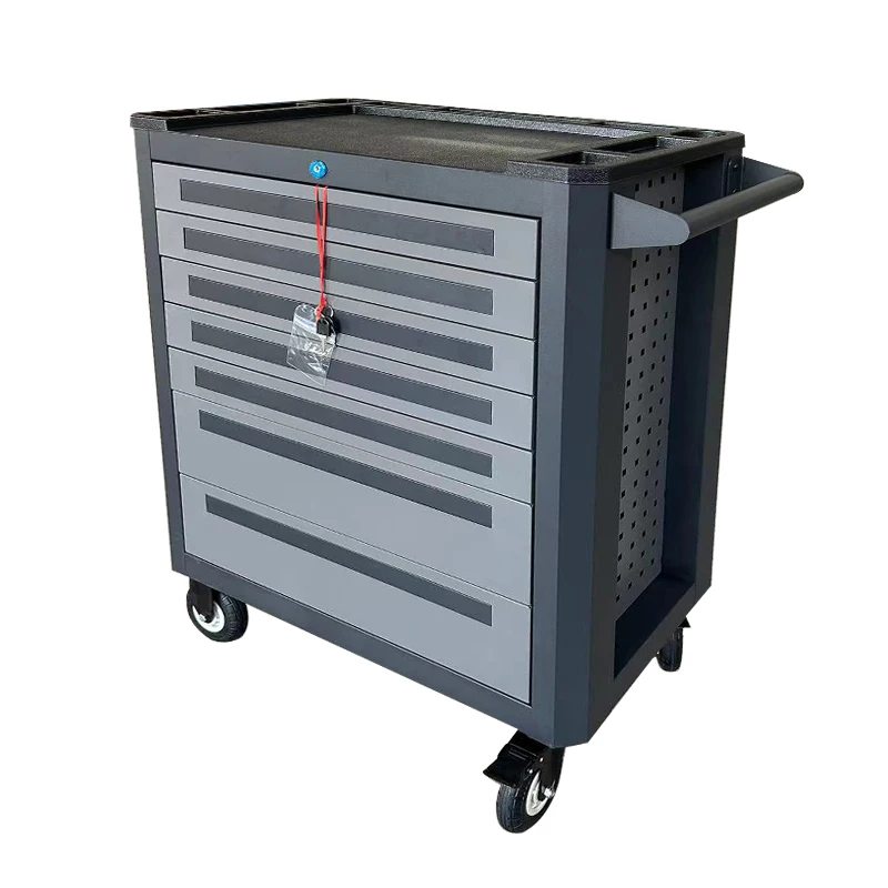 

ae-Heavy Duty High Quality 7 Drawers Grey Cold Rolled Steel Tool Cabinet Trolley OEM 150kg Load Capacity Warranty for Garage#