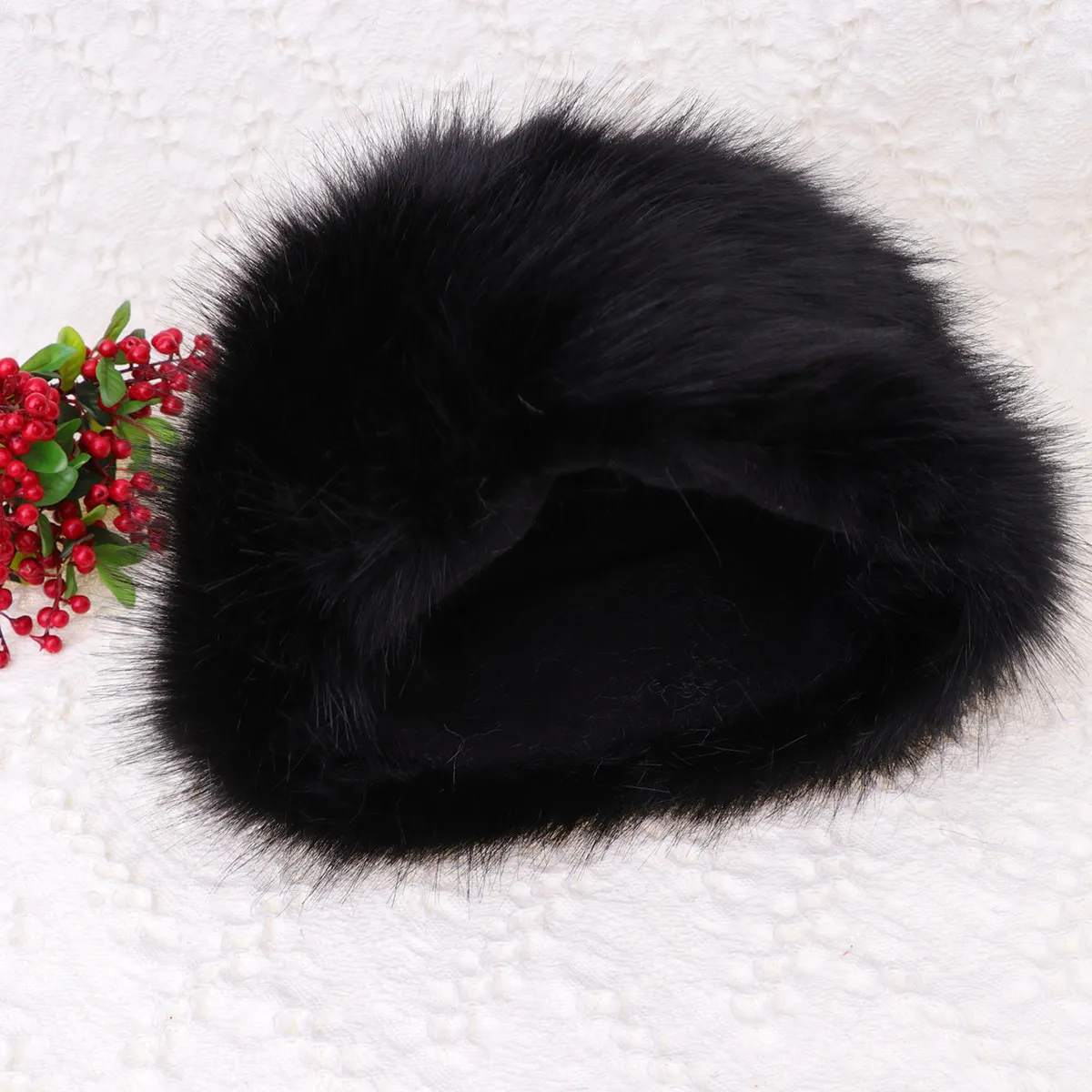 

White Winter Warm Women Hat Long Soft Ski Earmuff Cold Weather Headwear for Girls Stylish Outdoor Fur Women Hat