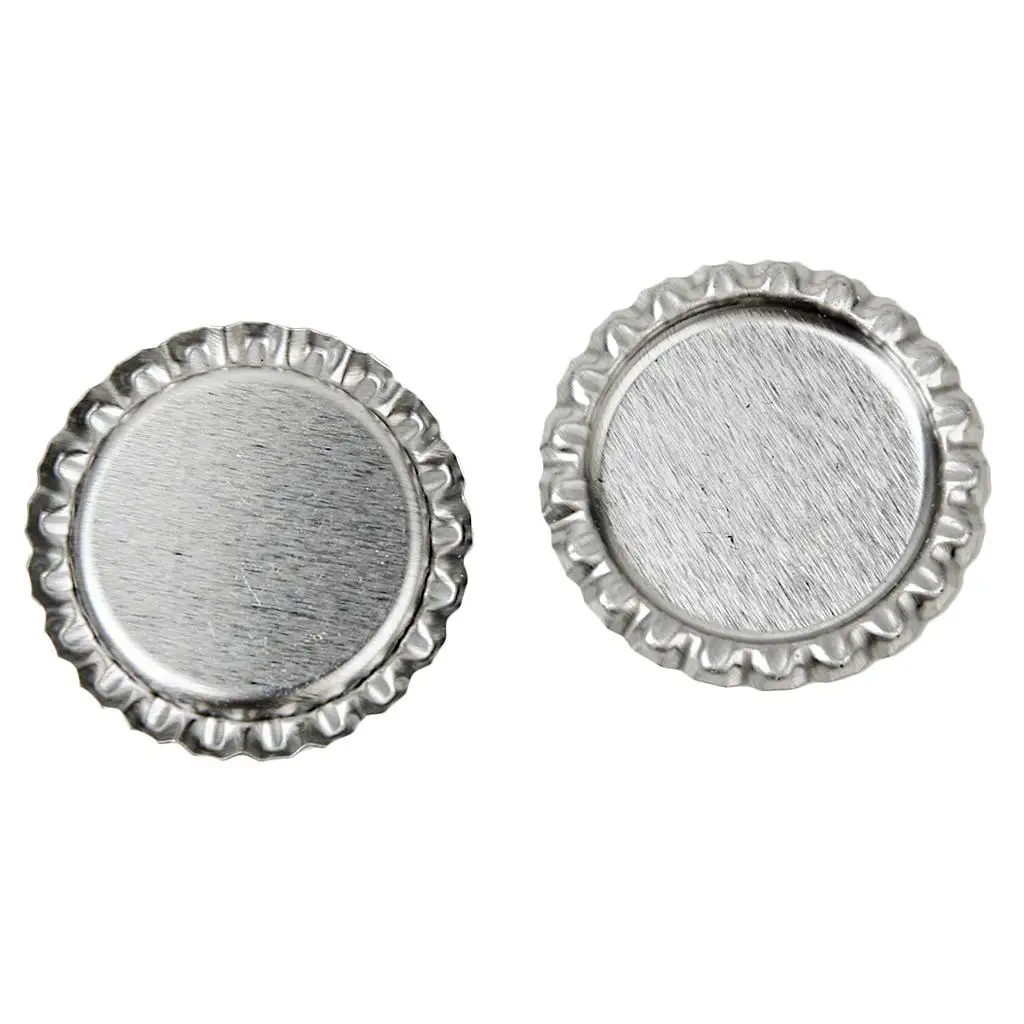 

Silvery Bottle Caps for Water Bottle Steel DIY Scrapbooking Accessories for Kids and Adults Art Creations