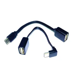 Kabel USB C typu c płaski do OTG USB odpowiedni do telefonów i komputerów działa TYPE-C 90 stopni męski do adapter żeński USB 2.0