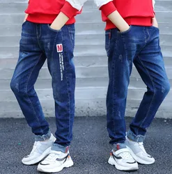 100-160cm Spring Kids Boys Jeans Baby Clothes Classic Pants Children Denim Clothing Infant Boy Trend Long Bottoms Trousers