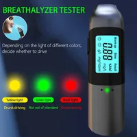 Portable Alcohol Tester High-Sensitive Electronic Breathalyzer Non-Contacting Detector USB Rechargeable with Digital LED Screen