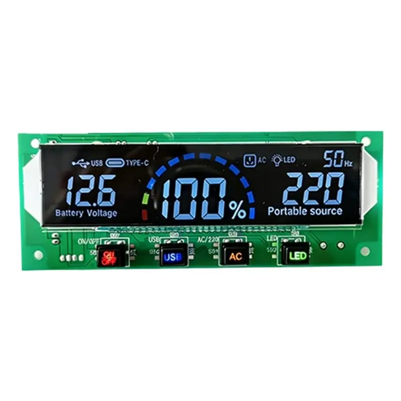ABYN-Inverter Display Screen DC AC Voltage Switch Control USB Fast Charging QC3.0 LED LCD Screen