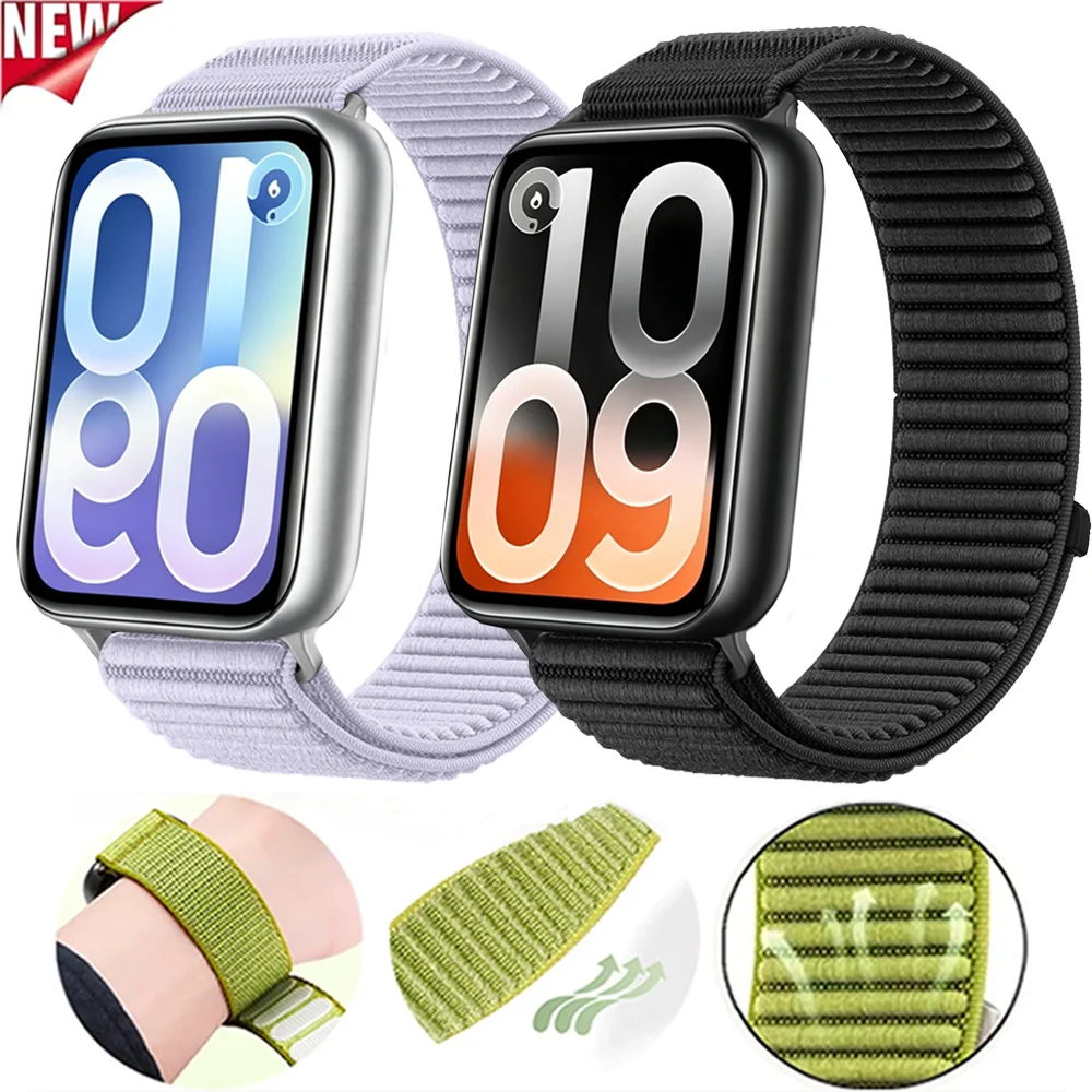Metallkopf-Nylon-Geflochtenes Schlaufenarmband für Xiaomi Mi Band 10 Pro 9 8 Pro Sportarmband Redmi Watch 6 Active 6 Lite 6 5 4 Handgelenksband