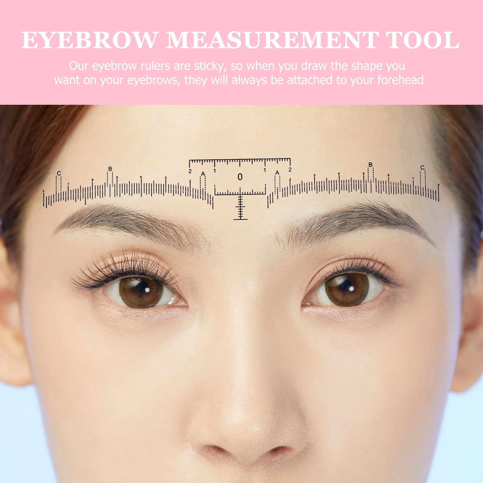100 szt. linijek do brwi, jednorazowe, samoprzylepne narzędzia do makijażu, elastyczne miarki do pozycjonowania podczas microbladingu i tatuażu.