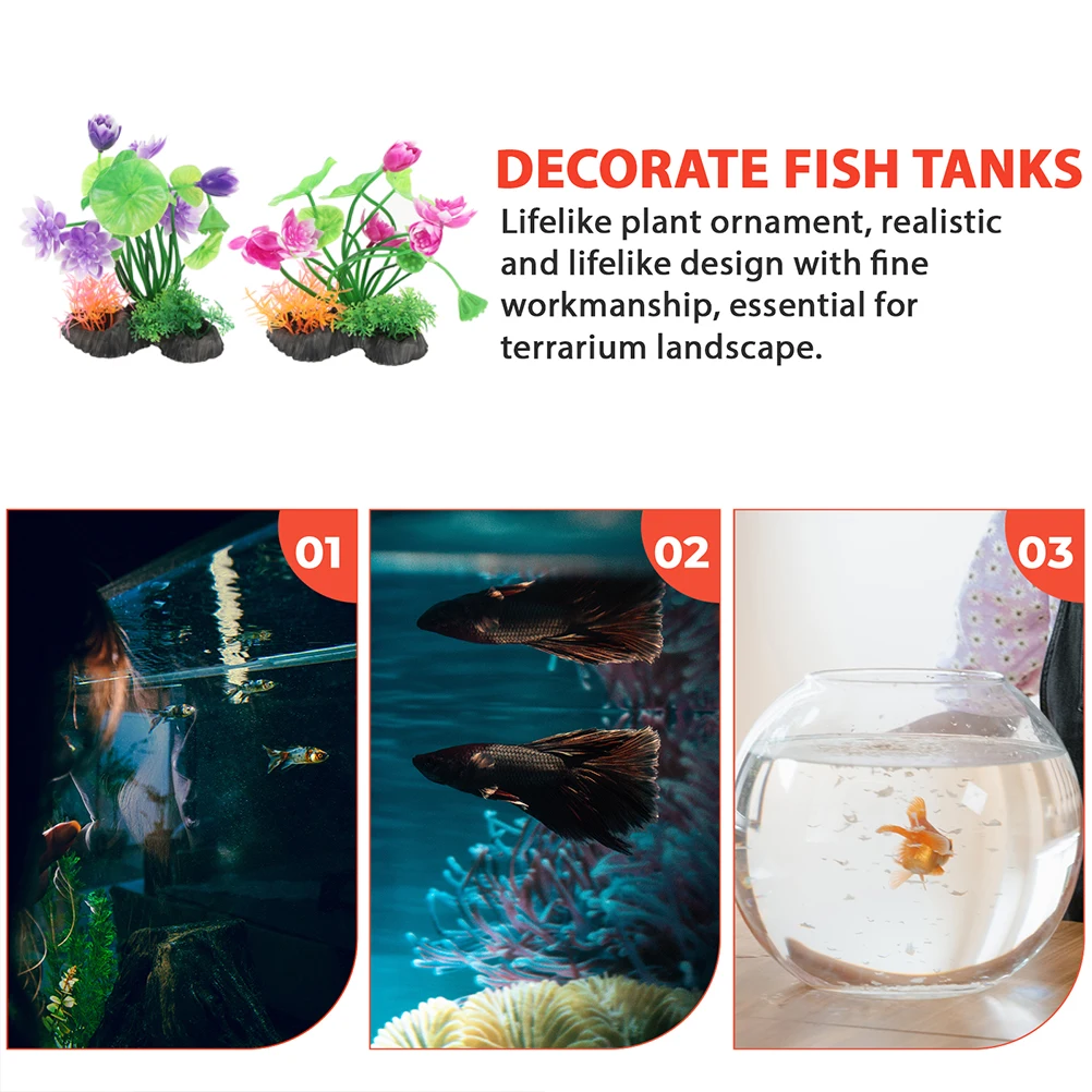

2Pcs Aquarium Decoration Water Grass Artificial Fish Tank Plant Simulation Aquatic Plant Ornament Fish Tank Accessories