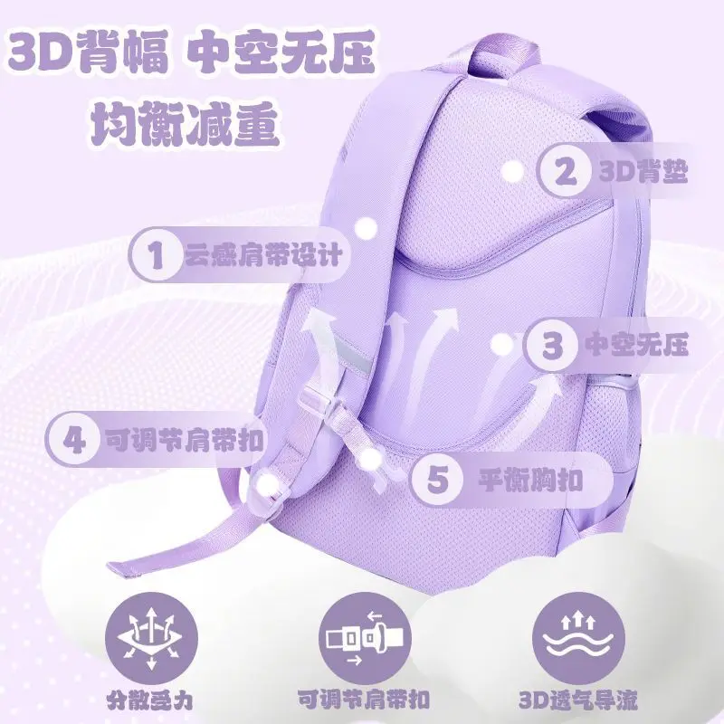 

Anime Honkai Impact 3 Collaboration Raiden Shogun Large Capacity Lightweight Spine Protection Children's Backpack Boys And G