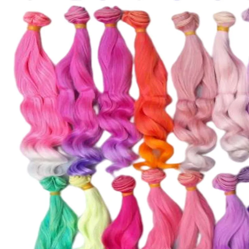 Russian DIY doll hair 20 cm high temperature heat resistant  Curly hair for 1/3 1/4 1/6 BJD diy wavy doll hair