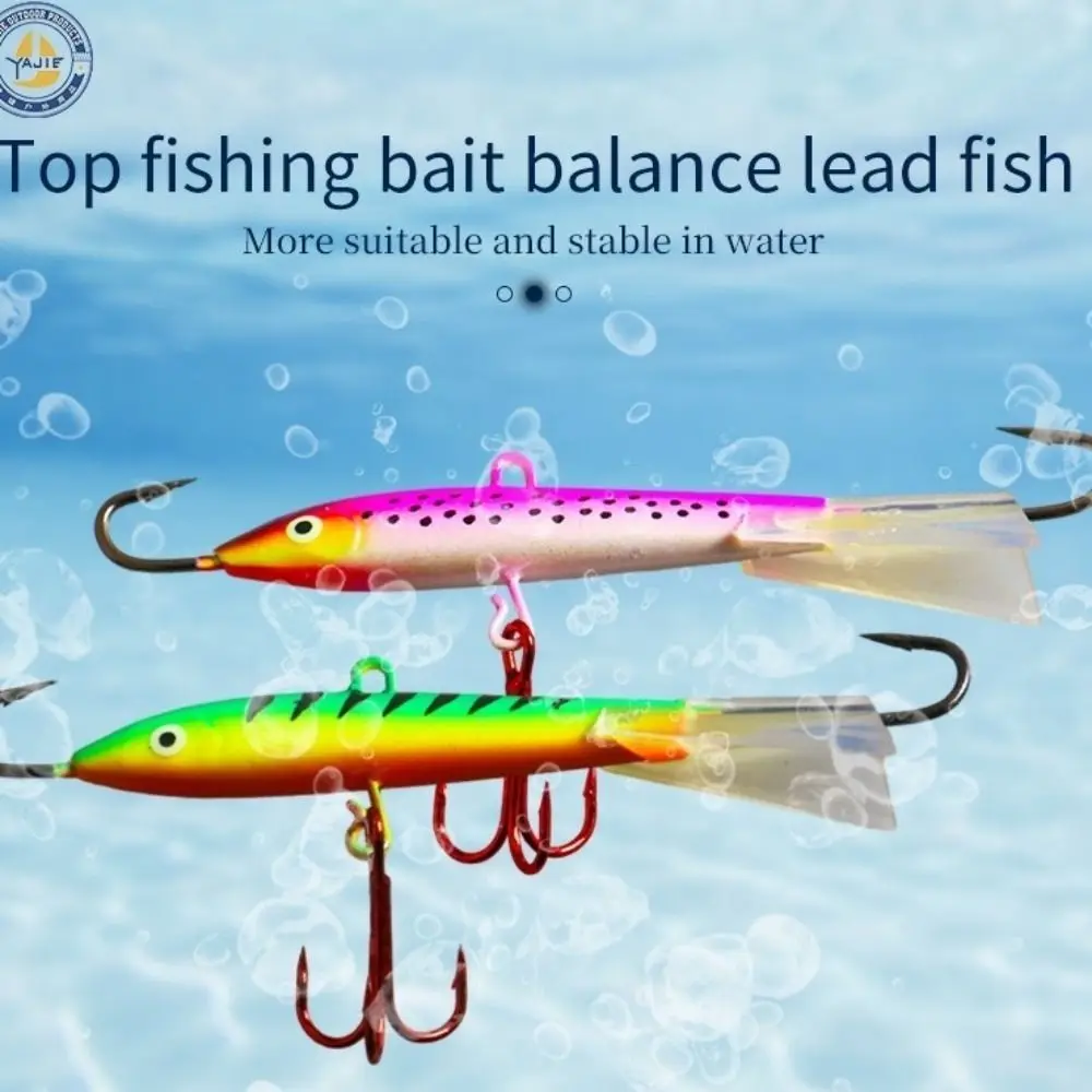 New 83mm/18g Winter Ice Fishing Lure Artificial Jigging Ice Fishing Lure AD-Sharp Walleye Lead Hard Hook