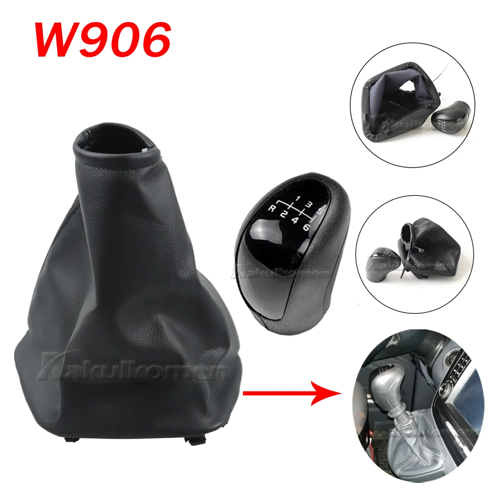 6 Speed Car Gear Shift Knob Gaiter For Mercedes Benz Sprinter W 906 W906 2006-2018 Lever Stick Leather Boot Cover Accessories