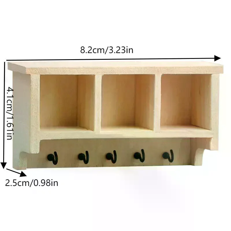 1/12 Dollhouse Simulation Mini Wall Shelf Hanging Rack Model Dollhouse Living Furniture Decoration Dolls House Accessories