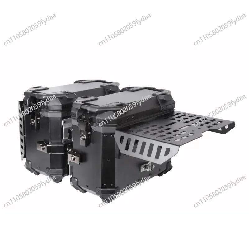New Multifunctional  Black Aluminum Alloy Three Boxes Motorcycle Tail Box Side Box Scooter  Vehicle  Trunk