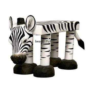 Animal Solid Wood Home Creative Baby Stool Small Bench Home Decoration Soft Decoration