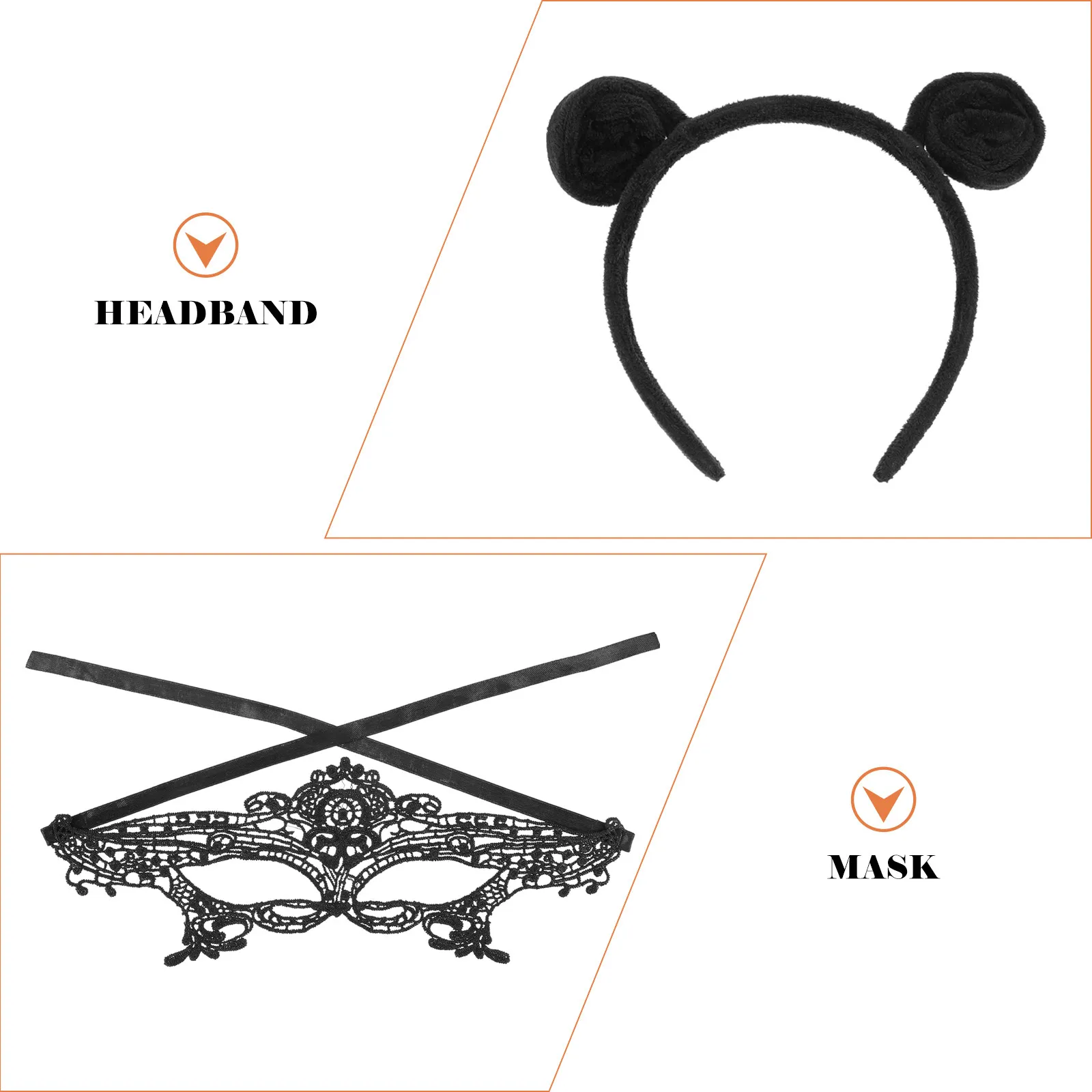 

1 комплект: повязка на голову с антенной, кружевная маска, аксессуары для косплея, украшение для волос, для Хэллоуина, фестивалей, вечеринок, мероприятий, модные аксессуары