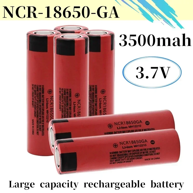 NCR18650GA high discharge 3.7V 3500mAh large capacity rechargeable battery, KC certified flashlight fan flat top lithium battery