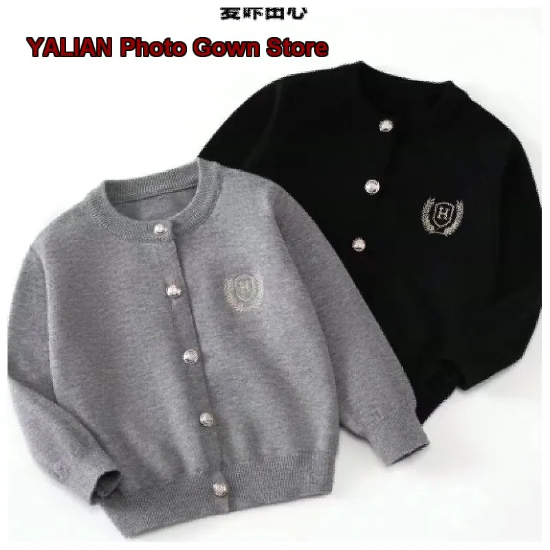 C02 Kids Trendy Version Knit Autumn Winter Boys Girls Exquisite Embroidered Spring Autumn Coat Baby