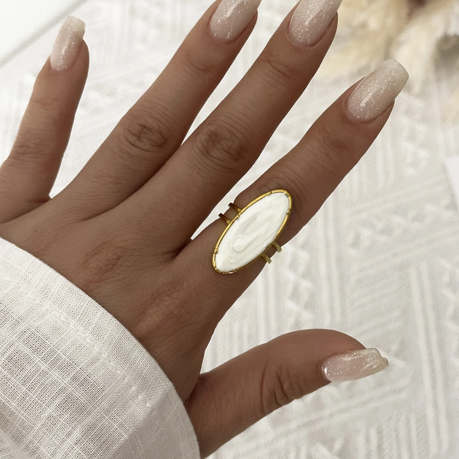 Women's Retro Gold Plated Evil Eye Stackable Ring, Trendy
