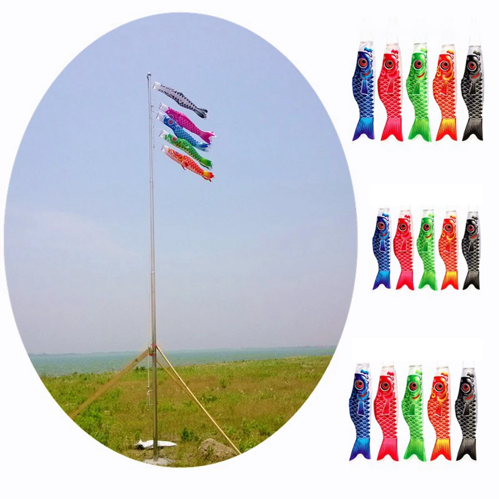 40/70/100CM Japanese Carp Windsock Streamer Fish Flag Koinobori Kite Cartoon Fish Colorful Windsock Carp Wind Sock Flag