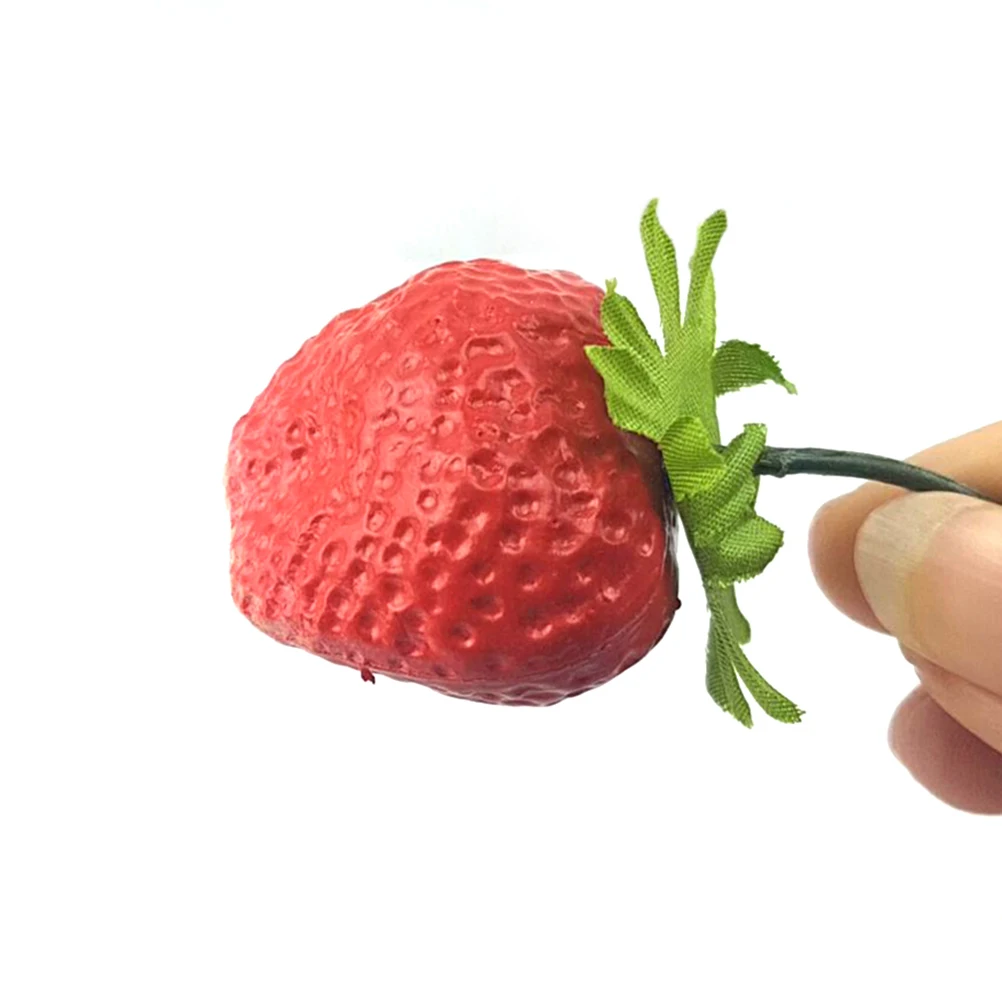 

10pcs Artificial Strawberry Decorations Plastic Fruits Toys Safe Kids Play Food Market Bakery Display Kitchen Pub Ornaments